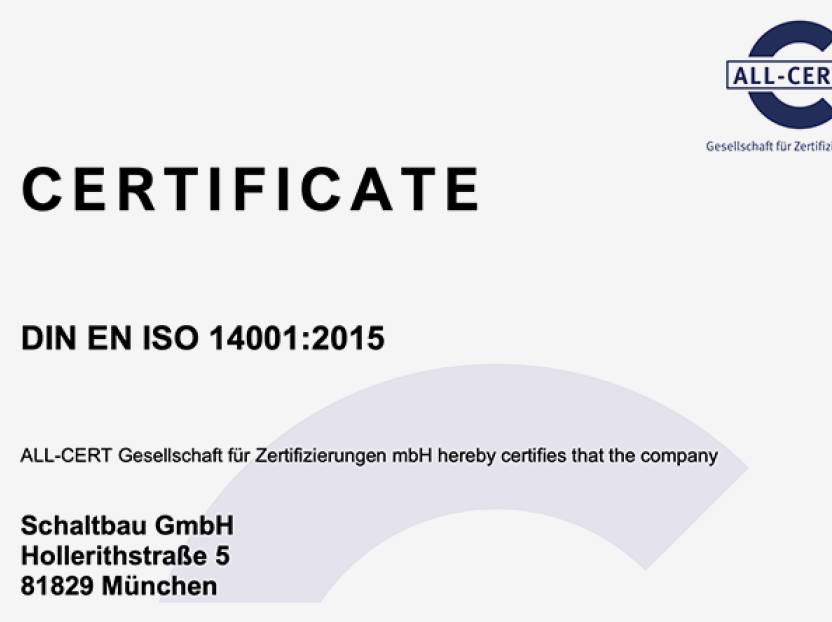 Zertifizierung Umwelt: ISO 14001